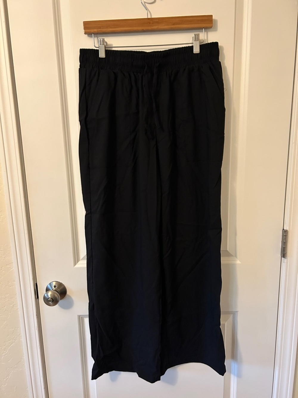 FireSwan Palazzo Elastic-Waist Pants w/ Pockets in Black for Women